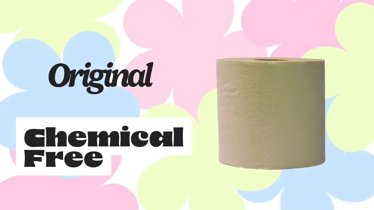 Verdant Wave 100% bamboo toilet paper rolls. Original color and chemical free