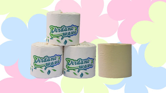 Verdant Wave 100% bamboo toilet paper rolls. Original color and chemical-free